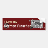 Ik hou van mijn Duitse Pinscher Bumpersticker (Voorkant)