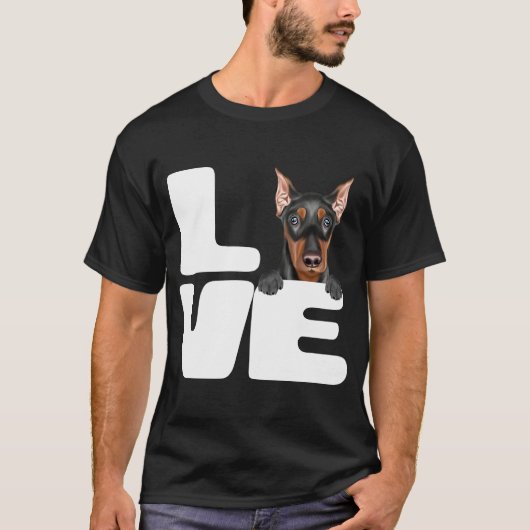Ik hou van mijn Duitse Pinscher Dog T-shirt (Voorkant)