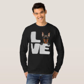 Ik hou van mijn Duitse Pinscher Dog T-shirt (Voorkant volledig)