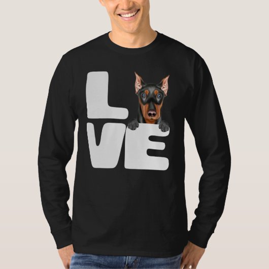 Ik hou van mijn Duitse Pinscher Dog T-shirt (Voorkant)