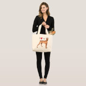 Ik hou van mijn Duitse Pinscher Grote Tote Bag (Voorkant (model))
