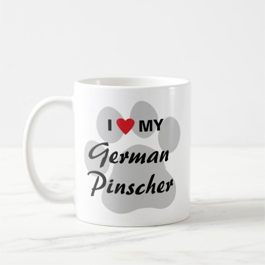 Ik hou van mijn Duitse Pinscher Koffiemok (Links)