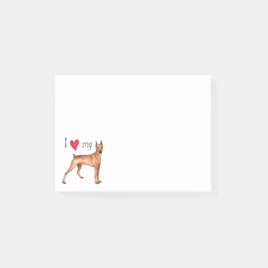 Ik hou van mijn Duitse Pinscher Post-it® Notes (Voorkant)