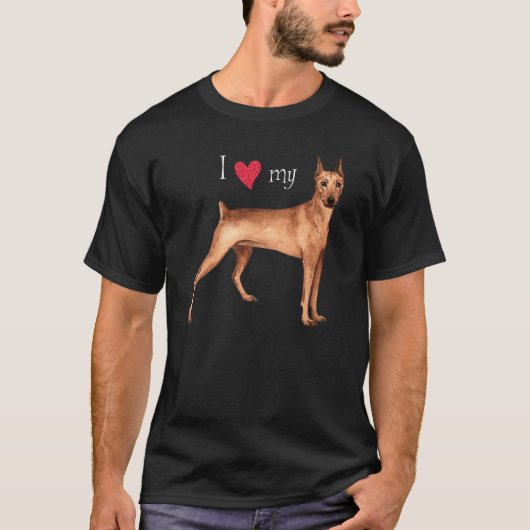Ik hou van mijn Duitse Pinscher T-shirt (Voorkant)