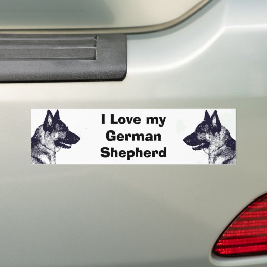 Ik hou van mijn Duitse Shepherd Bumpersticker (Op auto)