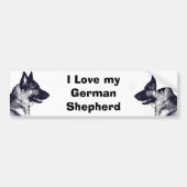 Ik hou van mijn Duitse Shepherd Bumpersticker (Voorkant)