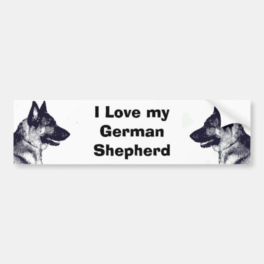 Ik hou van mijn Duitse Shepherd Bumpersticker (Voorkant)