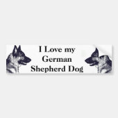 Ik hou van mijn Duitse Shepherd Bumpersticker (Voorkant)