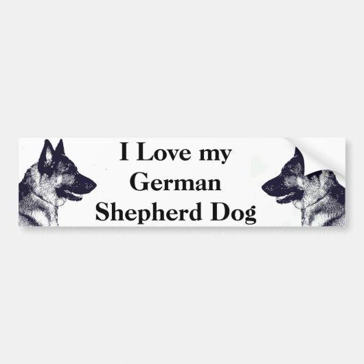 Ik hou van mijn Duitse Shepherd Bumpersticker (Voorkant)