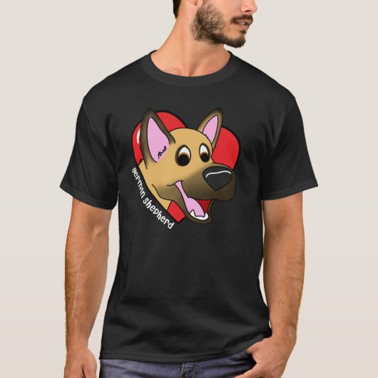 Ik hou van mijn Duitse Shepherd Dark TShirt (Voorkant)