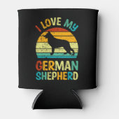 Ik hou van mijn Duitse Shepherd Dog Blue Brown Sun Blikjeskoeler (Voorkant)