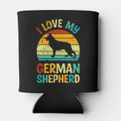 Ik hou van mijn Duitse Shepherd Dog Blue Brown Sun Blikjeskoeler (Achterkant)