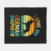 Ik hou van mijn Duitse Shepherd Dog Blue Brown Sun Fleece Deken (Voorkant (Horizontaal))