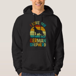 Ik hou van mijn Duitse Shepherd Dog Blue Brown Sun Hoodie