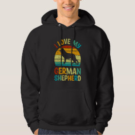 Ik hou van mijn Duitse Shepherd Dog Blue Brown Sun Hoodie