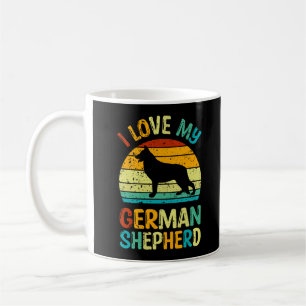 Ik hou van mijn Duitse Shepherd Dog Blue Brown Sun Koffiemok