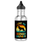 Ik hou van mijn Duitse Shepherd Dog Blue Brown Sun Waterfles (Rechts)