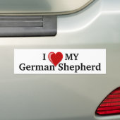 Ik hou van mijn Duitse Shepherd Dog Bumpersticker (Op auto)
