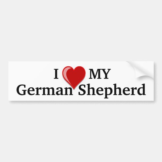 Ik hou van mijn Duitse Shepherd Dog Bumpersticker (Voorkant)