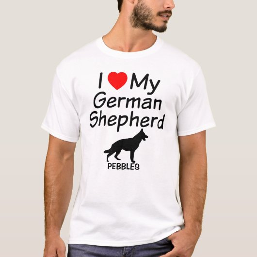 Ik hou van mijn Duitse Shepherd Dog T-shirt (Voorkant)