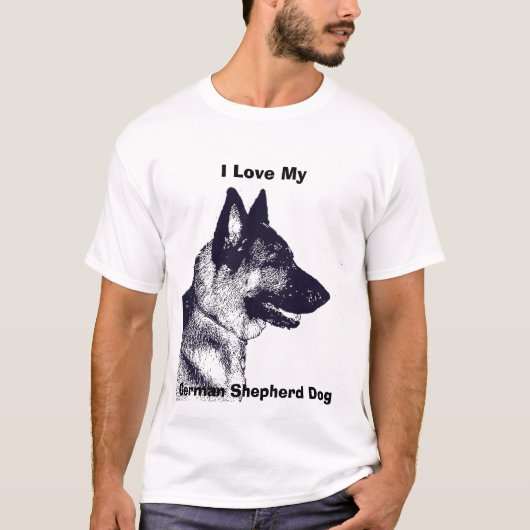 Ik hou van mijn Duitse Shepherd Dog T-shirt (Voorkant)