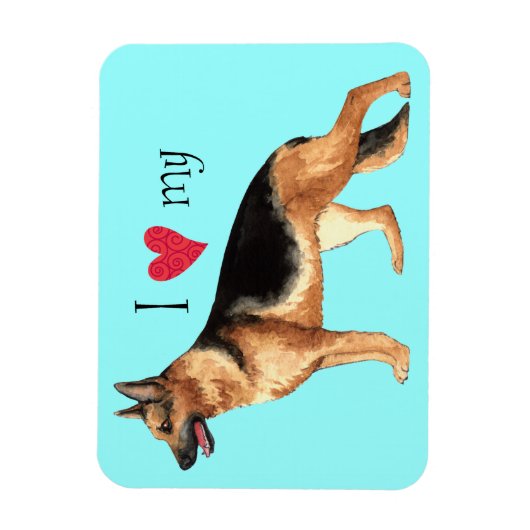 Ik hou van mijn Duitse Shepherd Magneet (Verticaal)