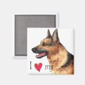 Ik hou van mijn Duitse Shepherd Magneet (Voorkant / Achterkant)