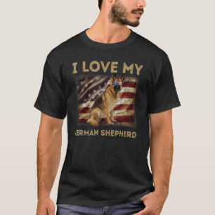 Ik hou van mijn Duitse Shepherd papa Mam American T-shirt