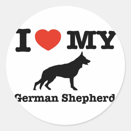 Ik hou van mijn Duitse Shepherd Ronde Sticker (Voorkant)