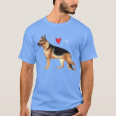 Ik hou van mijn Duitse Shepherd T-Shirt (Voorkant)