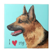 Ik hou van mijn Duitse Shepherd Tegeltje (Voorkant)