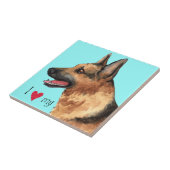 Ik hou van mijn Duitse Shepherd Tegeltje (Zijkant)