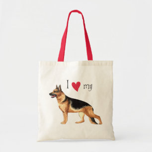 Ik hou van mijn Duitse Shepherd Tote Bag