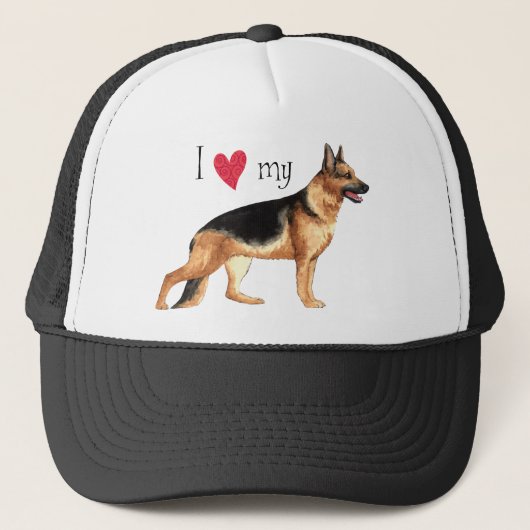 Ik hou van mijn Duitse Shepherd Trucker Pet (Voorkant)