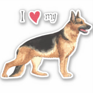 Ik hou van mijn Duitse Shepherd Vinyl Sticker