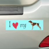 Ik hou van mijn Duitse Shorthaired Pointer Bumpersticker (Op auto)
