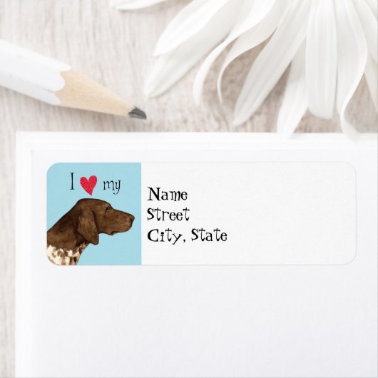 Ik hou van mijn Duitse Shorthaired Pointer Etiket (Insitu)