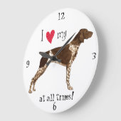 Ik hou van mijn Duitse Shorthaired Pointer Grote Klok (Hoek)