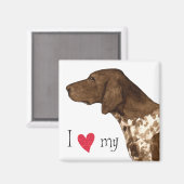 Ik hou van mijn Duitse Shorthaired Pointer Magneet (Voorkant / Achterkant)