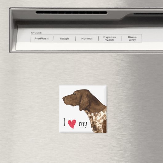 Ik hou van mijn Duitse Shorthaired Pointer Magneet (Insitu (Vaatwasser))