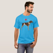 Ik hou van mijn Duitse Shorthaired Pointer T-Shirt (Voorkant volledig)