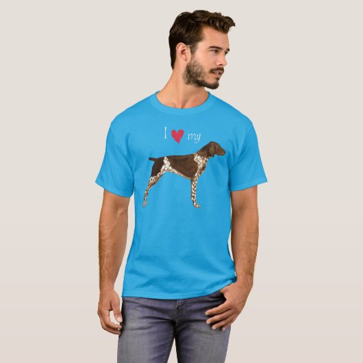 Ik hou van mijn Duitse Shorthaired Pointer T-Shirt (Voorkant volledig)