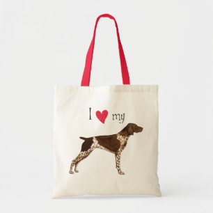 Ik hou van mijn Duitse Shorthaired Pointer Tote Bag