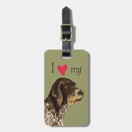 Ik hou van mijn Duitse Staande Hond Bagagelabel (Voorkant verticaal)