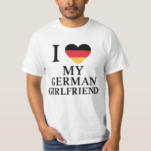 Ik hou van mijn Duitse Vriendin Duitsland Flag Hea T-shirt