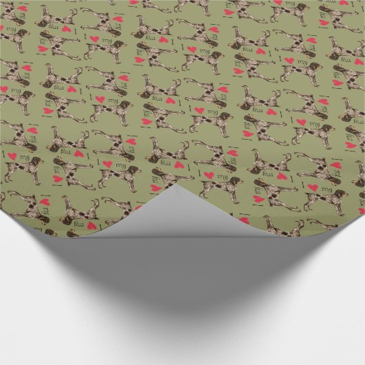 Ik hou van mijn Duitse Wirehaire Pointer Cadeaupapier (Hoek)