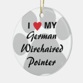 Ik hou van mijn Duitse Wirehaire Pointer Keramisch Ornament (Links)