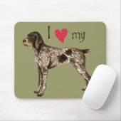 Ik hou van mijn Duitse Wirehaire Pointer Muismat (Met muis)