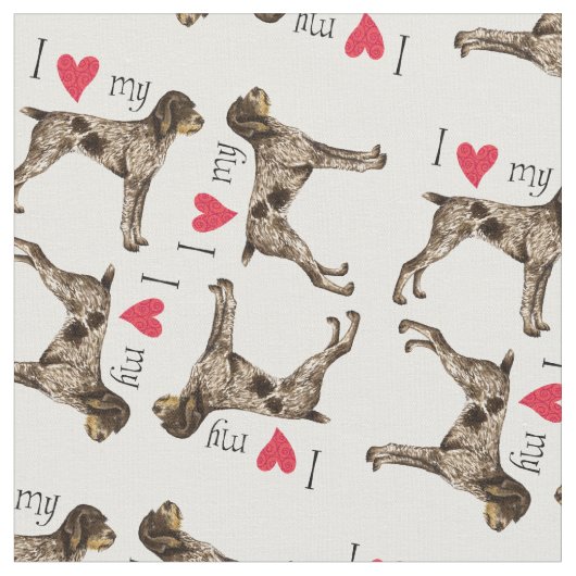 Ik hou van mijn Duitse Wirethaired Pointer Stof (Close Up)