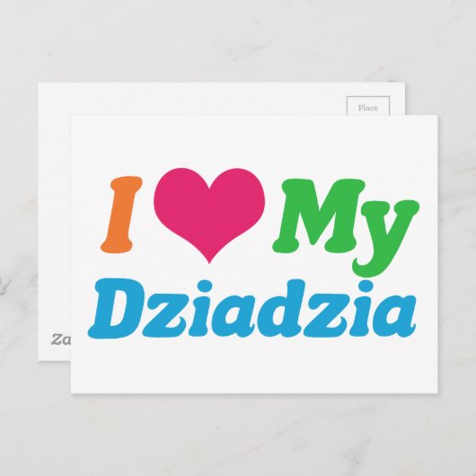 Ik hou van mijn dziadzia briefkaart (Voorkant / Achterkant)